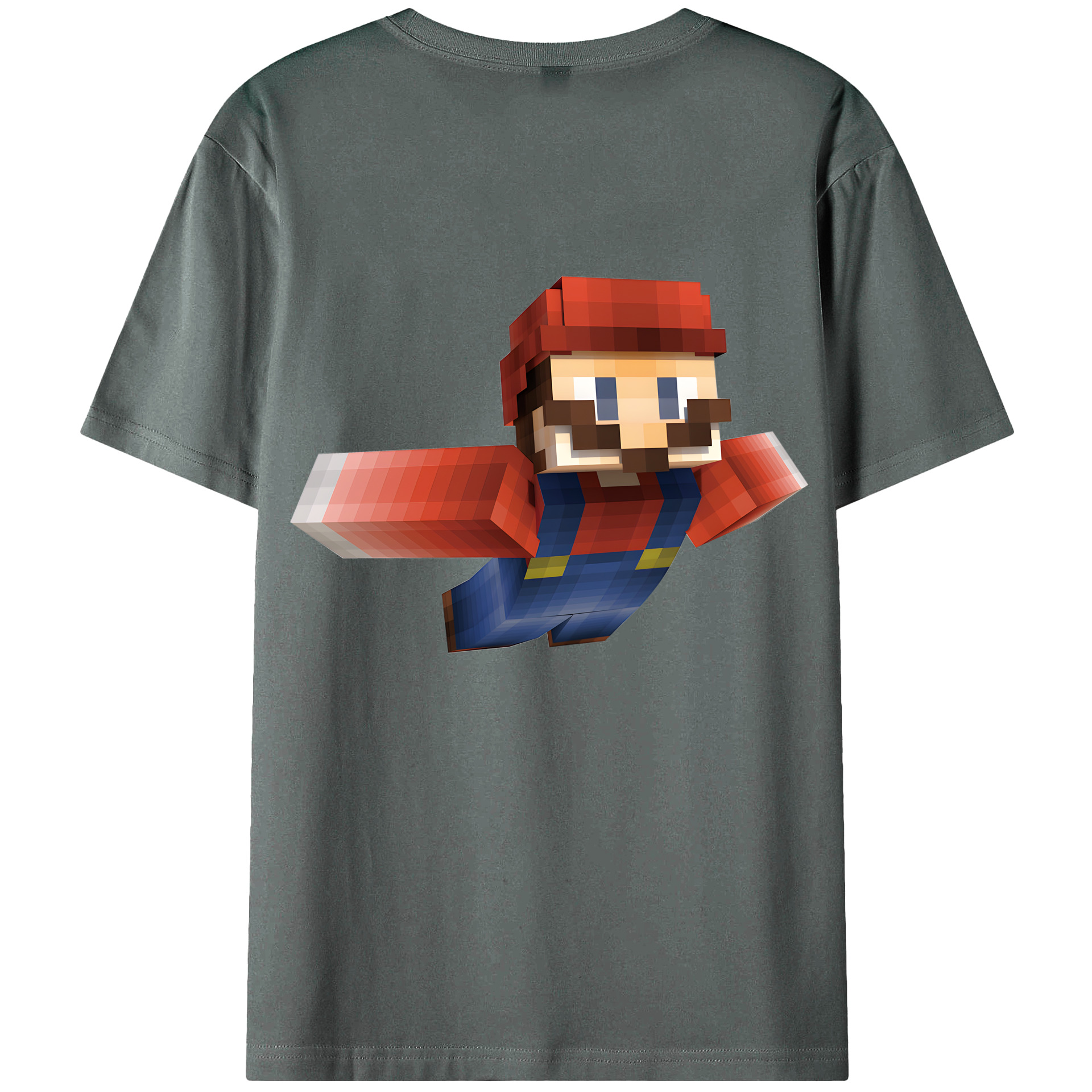 （画像用） マインクラフト ブロックの世界 Minecraft MC Block world 綿100％ メンズ半袖Tシャツ（バックプリント） 通気性